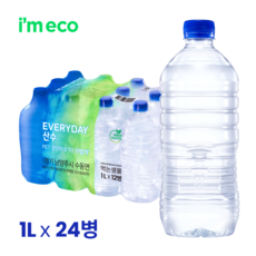 먹는샘물산수 에브리데이 산수 무라벨, 1L, 24개