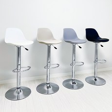 더조아 허그빠텐 발걸이형 홈바의자 높낮이 조절 회전 아일랜드 식탁 높은 의자, 그레이, 1개