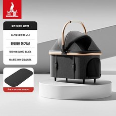 피닉스 애완 동물 경량 카트 중간 테디 분리 접이식 고양이 야외 개와 카트 여행 가능한, C. 블랙 프레임 없음