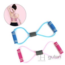 더휴즈 스트레칭 튜빙 밴드 8자형 다리운동밴드, 38cm - 핑크, O, 1개