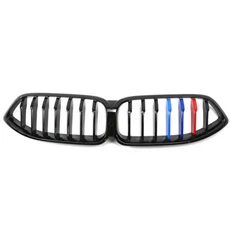 BMW 8 시리즈 G14 2020-2024 자동차 앞 범퍼 단일 라인 환기 그릴, 01 Tricolor