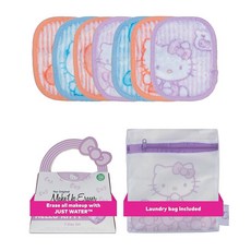 오리지널 메이크업 지우개 7일 세트 방수 마스카라 아이라이너 파운데이션 립스틱 자외선 차단제 등을 포함한 물만으로 모든 메이크업을 지우세요! (헬로 키티와 친구들), 헬로 키티