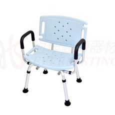 來而康 恆伸 雙扶手寬版型洗澡椅 ER-5005 鋁合金有靠背 扶手可拆, 藍色, 1個