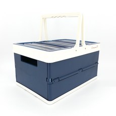 興雲網購 英國熊折疊手提收納箱-大附蓋，可折疊置物籃，手提收納籃，戶外野餐籃，居家收納好幫手, 1個, 折疊手提收納箱大附蓋