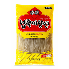 이가 당면 고구마전분100% 쫄깃한 찜닭 마라탕 넓적 납작 중국당면 넙죽이당면, 1개, 500g