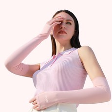 크로드 골프팔토시 자외선 차단 손등 팔 쿨 토시 등산 자전거 암슬리브 남녀공용, 베이비핑크