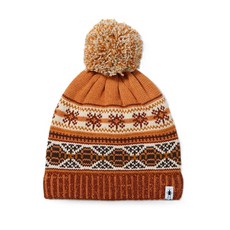 Smartwool 美麗諾羊毛提花針織毛球帽，保暖透氣，時尚有型，登山健行適用, 赤陶色