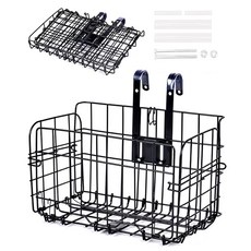 자전거 바구니 바구니 전후 범용품 로카고 접이식 OVTSPO 블랙 적합 크로스바이크 마운틴바이크 쇼핑 통근 차량 등용