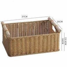 자취집 간식 바구니 철제 투명바퀴 1단 트롤리 바스켓, K. 모조 등나무 플라스틱 바구니