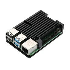 RPI Raspberry Pi 4B/3B/3B 용 듀얼 냉각 팬 금속 쉘 블랙 인클로저가 포함된 4/3 알루미늄 케이스, 05 Pi4 case without fan, 1개