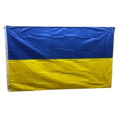 우크라이나국기 Ukraine flag 90x150cm 폴리에스터 90g 금속 고리 이중 스티치 마감, 1개, BLUE+YELLOW