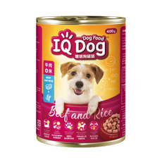IQ DOG聰明狗罐頭 系列 犬罐, 400g, 1個, 牛肉+米