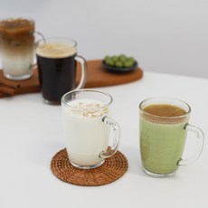 글라스락 강화 유리 머그잔, 350ml, 4개