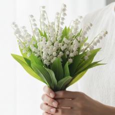 위즈쇼퍼 셀프웨딩 부케 은방울꽃 촬영 조화 감성 인테리어 소품 꽃다발, 10개, WS화이트