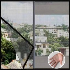 집공감 붙이는 창문 방충망 셀프 설치 모기장 초미세 먼지 모기 방충망 교체용, 블랙(1+1)