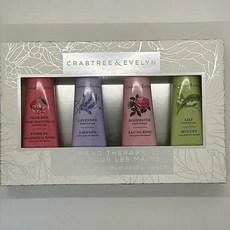 Crabtree&Evelyn瑰柏翠護手霜禮盒多種天然植物精華深層滋潤經典香氛舒緩精美禮盒, 1個, (C)玫瑰水/薰衣草//百合/粉紅木蘭