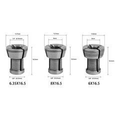 1 세트 M17 6/6.35/8mm 콜렛 척 어댑터 너트 조각 트리밍 기계 트리머 전기 라우터 비트 도구, 3pcs, 1개