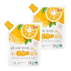 꽃샘 별난 알맹이 유자차, 2개, 1kg