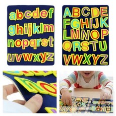 (강군상점) 부직포 알파벳 보드(고급) 부직포찍찍이놀이 알파벳놀이 컬러알파벳교구 찍찍이놀이 영어교구 알파벳교구부직포 알파벳교구 컬러부직포알파벳 유아알파벳매트, 대문자, 1개, 혼합