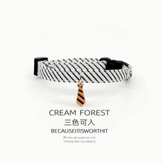 哆哆購 寵物項圈領結 條紋斜紋 刻字定製 安全身份牌, 黑白條紋-單項圈-安全扣,L(可調節25-35cm)建議10-15, 1個