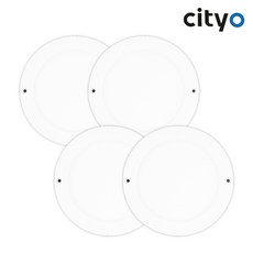 LED 바로 원형 직부등 16W 주광색(하얀빛) 6인치 무타공 평판등 /씨티, 4개