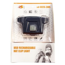 COB LED 모션 센서 캡라이트 동작감지 헤드랜턴 USB 충전식 낚시랜턴 캠핑랜턴, 1개