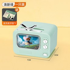 臺灣出貨 輕奢按壓式牙籤盒 迷你便攜牙線盒 創意家居用品 客廳家用 收納, 1個, 【輕奢按壓式】清新綠