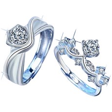 皇冠開口情侶對戒純銀戒指