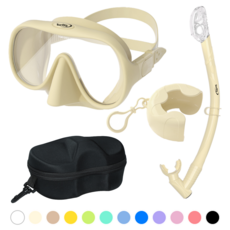 써핏 물유입차단 접이식 스노쿨링 세트, 버터크림