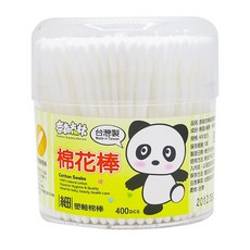 奈森克林 純棉棉花棒 台灣製造 細軸盒裝 嬰兒棉花棒 寶寶清潔棉棒, 1個, 【細】細軸棉棒４００支(圓罐)