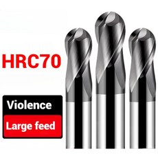 HRC70 볼 노즈 엔드 밀 텅스텐 카바이드 커터 CNC 라우터 비트 도구 R0.5 2 4 6 810mm 플루트 금속 강철 가, 25) R2x8x4x50L, 1) HRC70