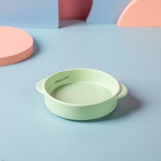 韓國Bridge同款 陶瓷平底貓狗食盆防打翻不沾黑下巴寵物用品, 1個, 磨砂綠雙耳碗