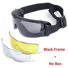 전술 선글라스 야외 페인트 볼 슈팅 고글 렌즈, 색상: 5. No Box X800 Black, 1개