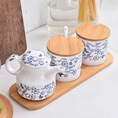 프렌치 빈티지 세라믹 프린트 주방 수저통 화병 블루, 1개, G. 손잡이 젓가락 통 청화