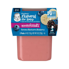 Gerber 내추럴 포 베이비 2nd Foods 바나나 블루베리 블랙베리 2팩, 바나나 믹스드 베리(Banana Mixed Berries), 226g