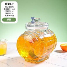 玻璃泡酒瓶 酒桶 釀酒容器 自製果汁 葡萄酒 啤酒 可樂 玻璃罐 飲料果汁桶 涼水壺 帶龍頭 檸檬水壺, 1個, 5斤裸瓶
