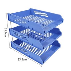 공구 정리함 CA601 3단 툴벨트 수납 이동식 보관함, 1개, 3단 파일 스탠드 블루, 기본 색상