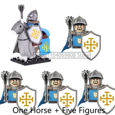 중세 병사 피규어 블록 울프 나이트 로마 황금 말 액세서리 소년 장난감 선물 N07, 06 GH0261GH0254