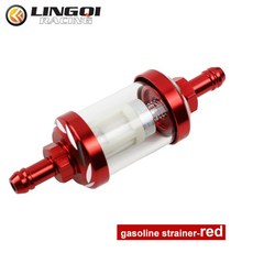 연료 필터 액세서리 유리 오토바이 모토 피트 가스 자전거 CNC QI 더트 모토크로스용 LING 가솔린 8mm 알루미늄 오일 ATV 합금, 3) 빨간, 1개