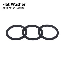 [호환제품] 자전거 스루 액슬 와셔 M15x0.5mm/1mm/2mm M12x7.5mm 스페이서 허브 튜브 샤프트 꼬치 플랫 원, 16 3Pcs M15x1mm Flat