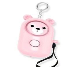경보기 안심귀가 동물캐릭터 열쇠고리 야외활동 2p 곰돌이 호신용 산행 52111PC 1(ea), 핑크 블루