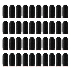 40pcs 모바일 게임 손가락 끝 장갑 Sweatproof Anti-slip 터치 스크린 손가락 슬리브 게이머를위한 통기성, 03 Black-40pcs