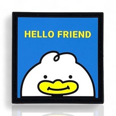 Hello Friend 고무 모랄 패치 - 여성용 K 팝 선물 | Kpop 데몬 타이거 스타일 애니메이션 영화 사냥꾼 배낭 모자 조끼 개 하네스를 위한 재미있는