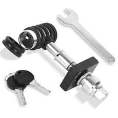 MAXXHAUL MaxxHaul Quiet 1.6cm(5/8인치) 히치 잠금 핀 세트 - 90° 회전 장치가 있는 흔들림 방지 볼 마운트 핀 몰드 고무 그립 크롬 마감, MAXXHAUL MaxxHaul Quiet 1.6cm(