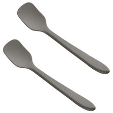 덕주방 요거트 디저트 실리콘 스푼 숟가락, 2개, 딥그레이