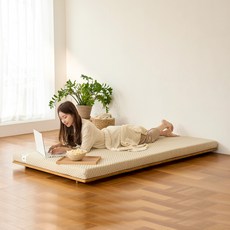 스너그홈 착붙 천연라텍스 매트리스 토퍼 미디엄타입 컽커버 포함 완제품