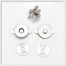 [어반굿즈] 패션 부자재 다양한 잡화 리폼 수리 14mm 핀 메탈 자석 단추 20P 한세트, 실버, 20개