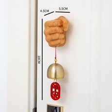梵羽 門鈴 創意拳頭造型實木磁吸銅鈴鐺, 重拳出擊【精品版】原木色門鈴鐺