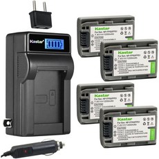 카스타 3개 세트 NPFP50 FP51 배터리 및 LCD AC 충전기 소니 DCRHC18 DCRHC19 DCRHC20 DCRHC21 DCRHC22 DCRHC23 DCRHC24, 1 Charger + 4 Batteries