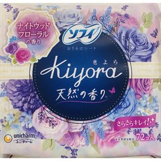 일제 천연향 팬티라이너 일본정품 유니참 쏘피 키요라 72매 천연향 또는 향없음, 1개, 일반, 72매입, 랜덤